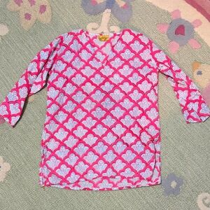 Roberta Roller Rabbit Kids Pink and White Girls Swim Coverup